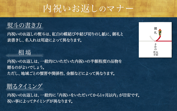 米沢牛通販の内祝いお返しのマナーです。